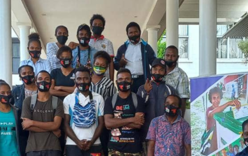 YOUTH SPACE participants pose in PNG