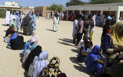 voters waiting to cast their ballot in Mauritania