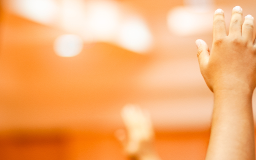 Person with arm raised