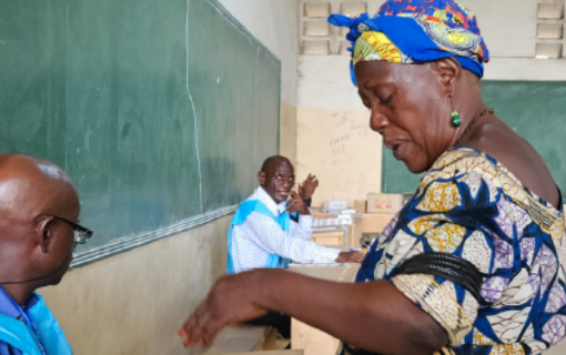 image of people voting.