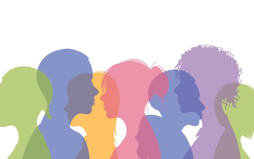 Colorful Silhouettes of Young People