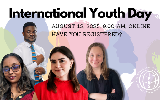 A group of young people under the words "International Youth Day"