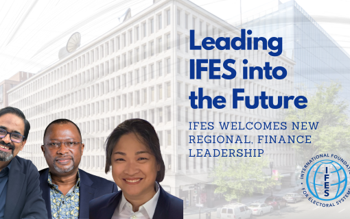 Leading IFES into the Future headshots of Vasu Modon, Seray Jah and Mary Au