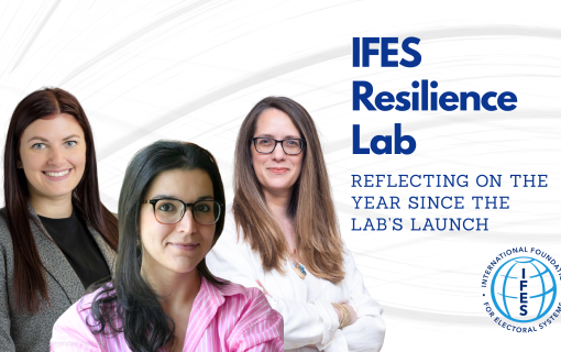 IFES Resilience Lab photos of  Dr. Cassandra Emmons, Erica Shein, Dr. Fernanda Buril