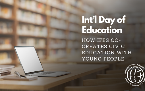 International Day of Education, text over a picture of a library