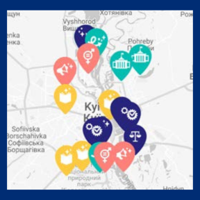 Map of community action projects in Kyiv Ukraine