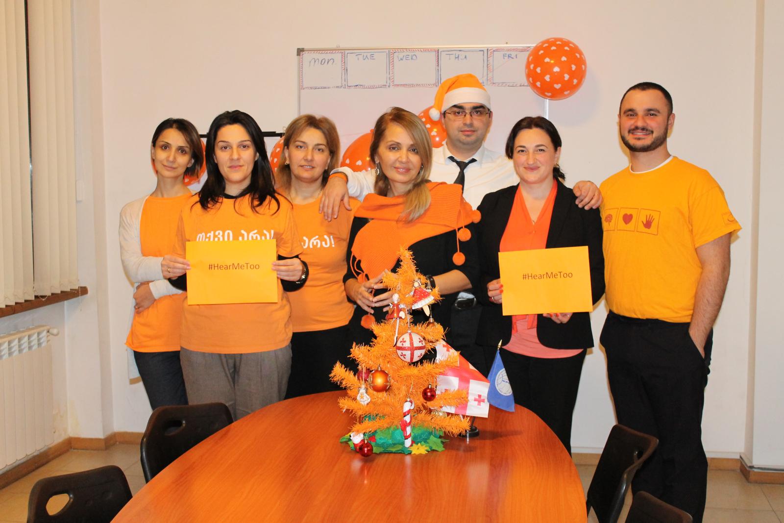 IFES staff in Georgia in pictured in orange for #16Days 2018