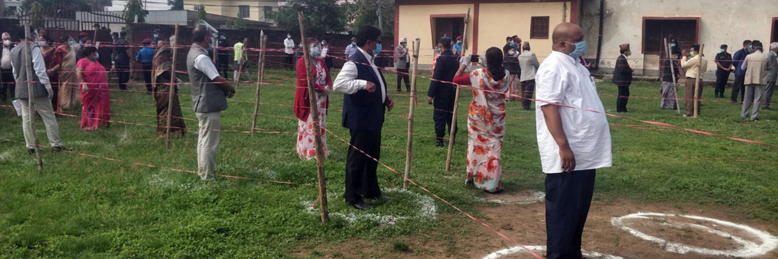 Voters line up to cast their ballots in the Nepal elections.