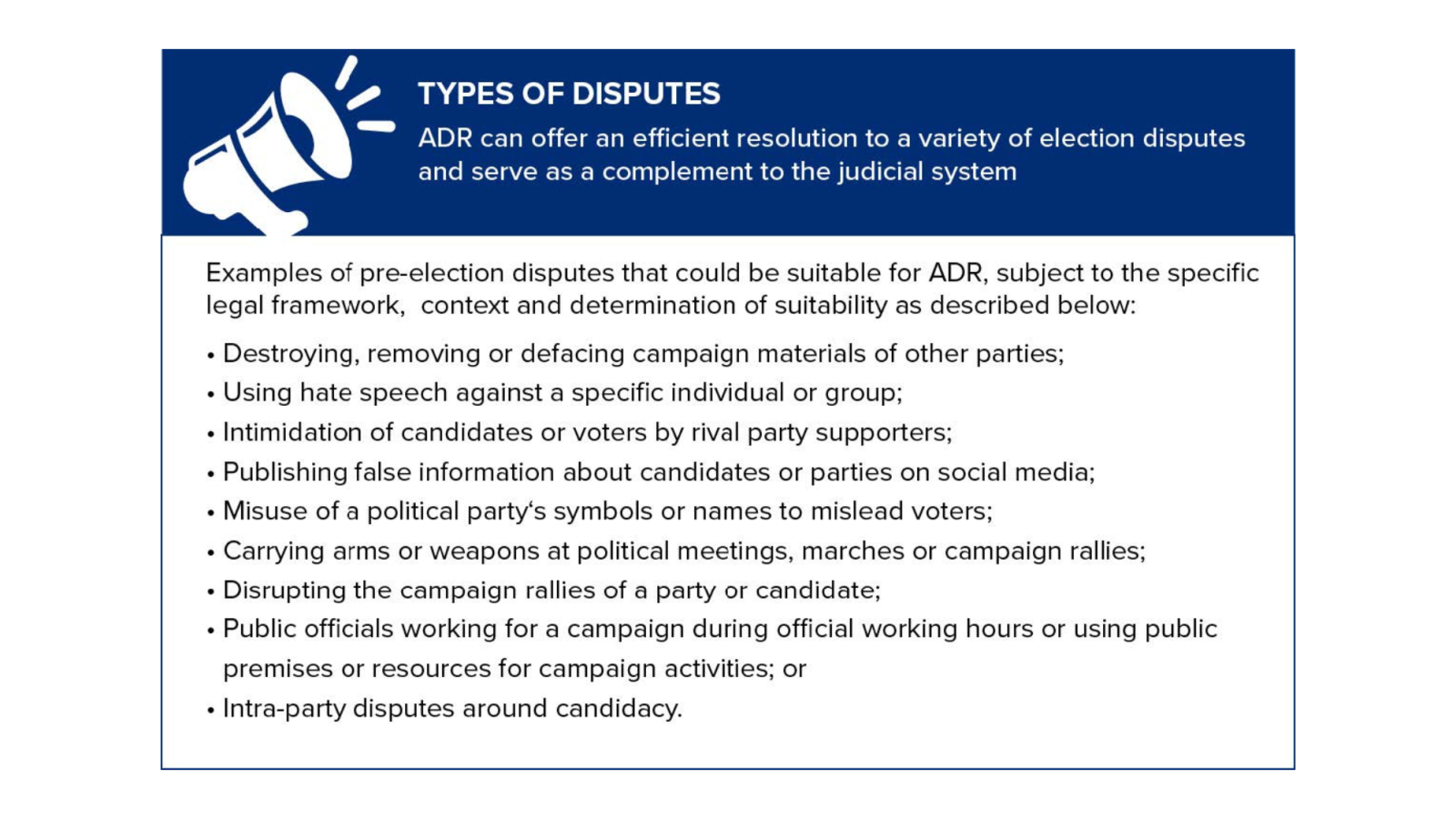 Types of Disputes