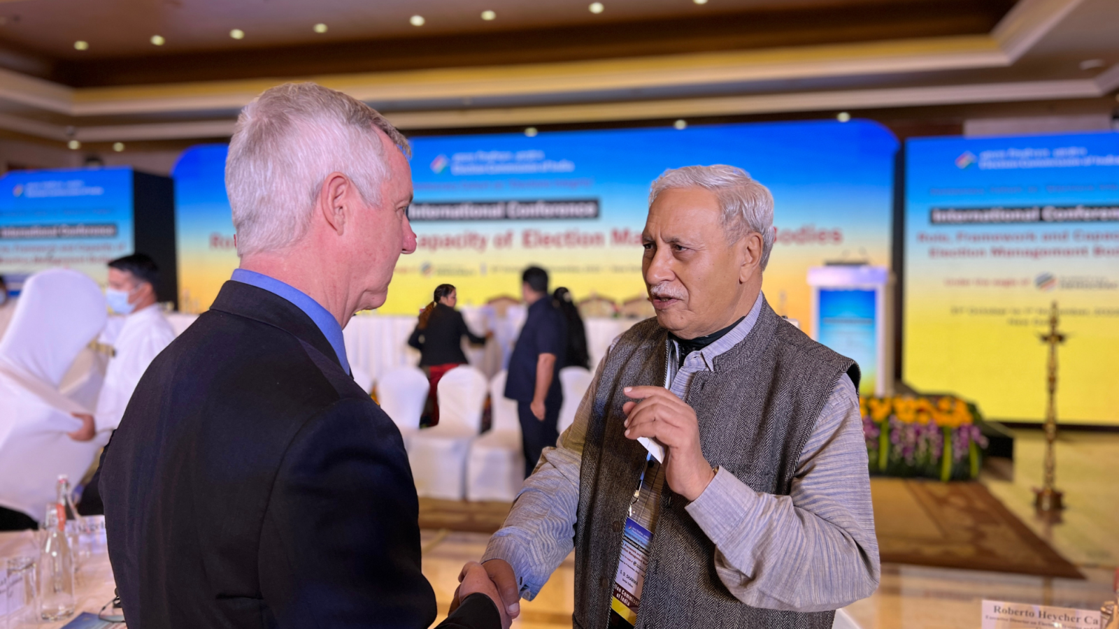 IFES President & CEO Tony Banbury with Election Commissioner of India
