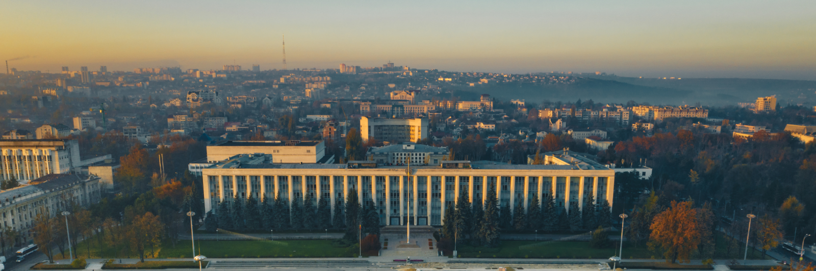 Chisinau Triumphal Arch and Government building in central Chisinau png