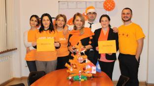IFES staff in Georgia in pictured in orange for #16Days 2018