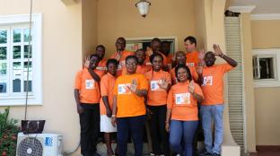 IFES Nigeria staff photographed in orange