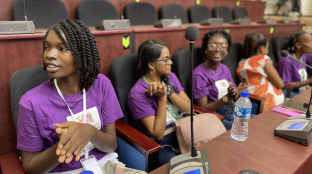 Youth with disabilities participate in a conference activity.