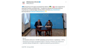 Twitter post from Polish Ministry of Health