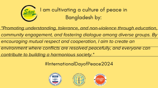 &quot;Promoting understanding, tolerance, and non-violence through education, community engagement, and fostering dialogue among diverse groups. By encouraging mutual respect and cooperation, I aim to create an environment where conflicts are resolved peacefully, and everyone can contribute to building a harmonious society.&quot;