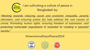“Working towards reducing social and economic inequality, poverty alleviation, and ensuring justice [to] help address the root causes of unrest. Promoting human rights, ensuring freedom of expression, and protecting vulnerable populations is essential to creating a peaceful society.”