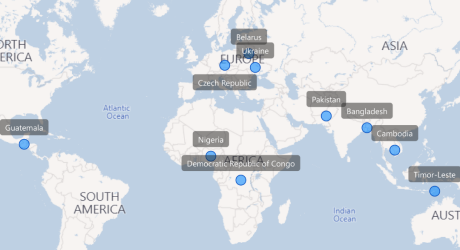 Map of the world with