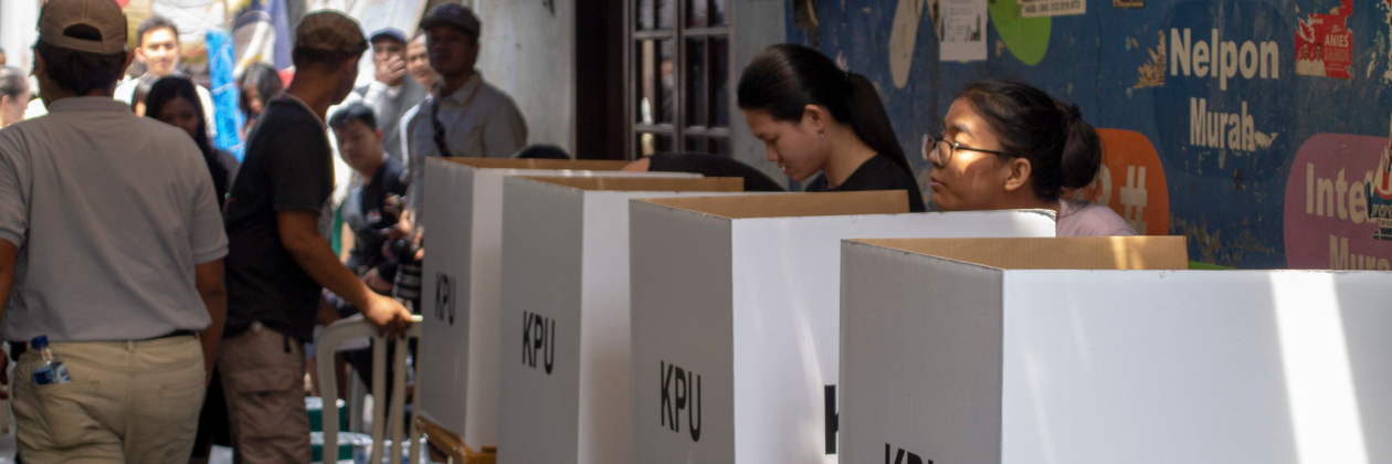 Voters at the polls in Jakarta, Indonesia