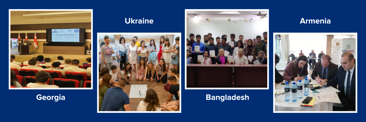 Seed participants left to right in Georgia, Ukraine, Bangladesh, Armenia