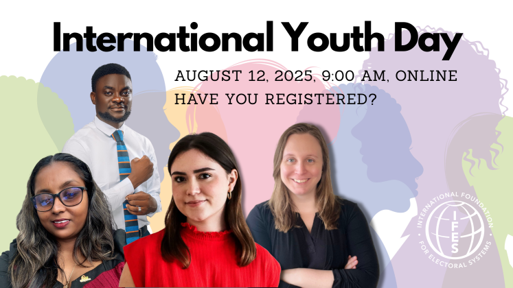 A group of young people under the words "International Youth Day"