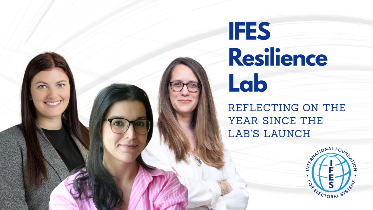 IFES Resilience Lab photos of  Dr. Cassandra Emmons, Erica Shein, Dr. Fernanda Buril