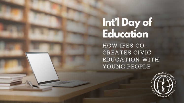 International Day of Education, text over a picture of a library