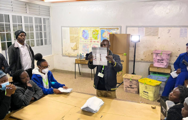 Election workers in Kenya