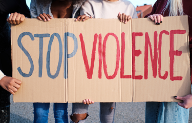 Stop Violence protest sign