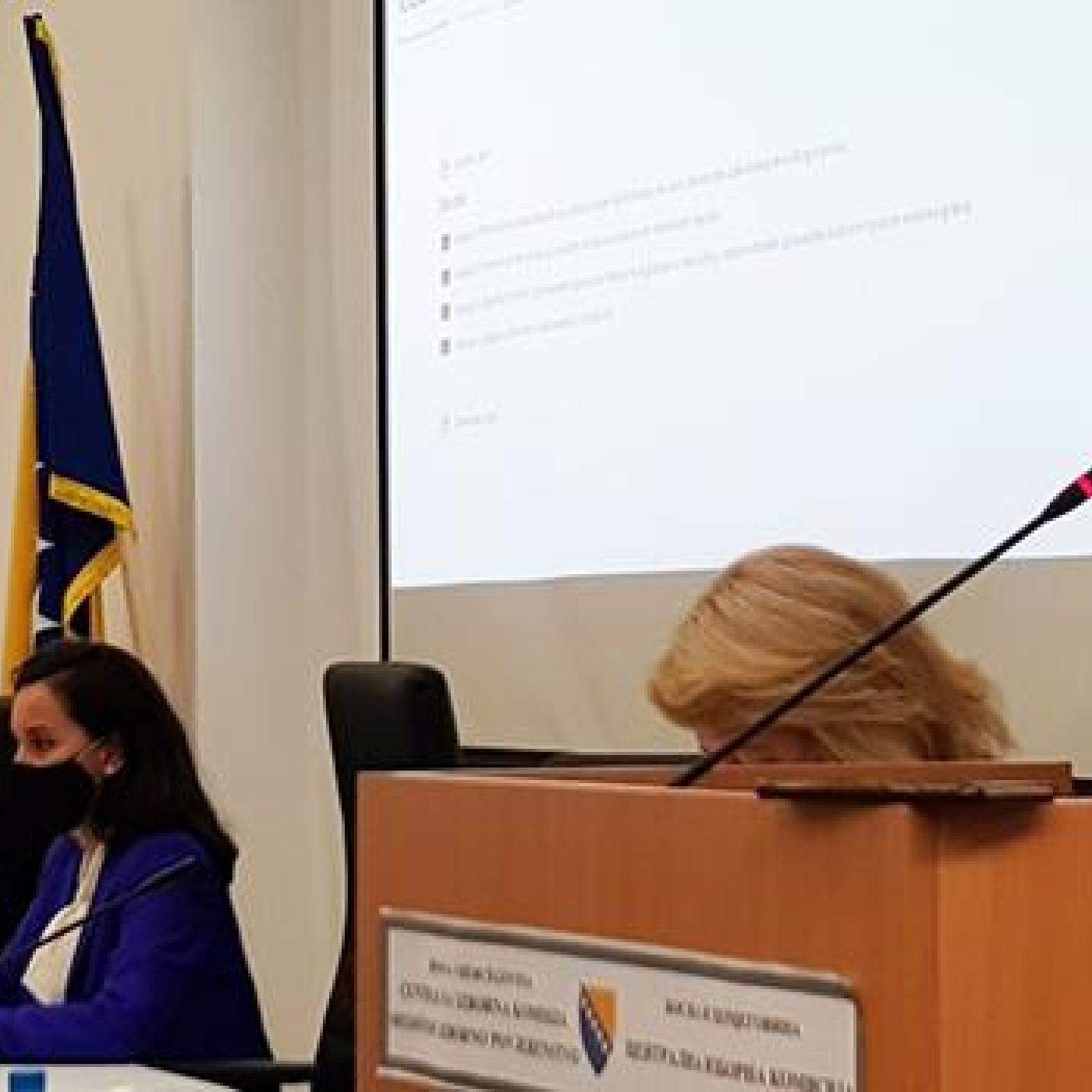 The Central Election Commission holds a press conference to launch its e-learning platform and online poll worker training, supported by IFES, ahead of the 2020 local elections.