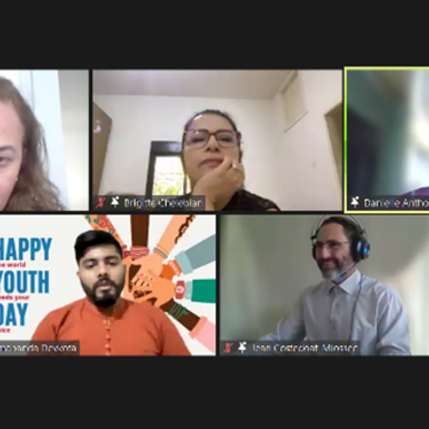 Participants from the IFES International Youth Day Event on Zoom.