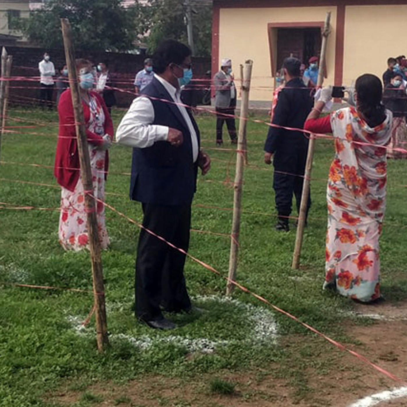 Voters line up to cast their ballots in the Nepal elections.