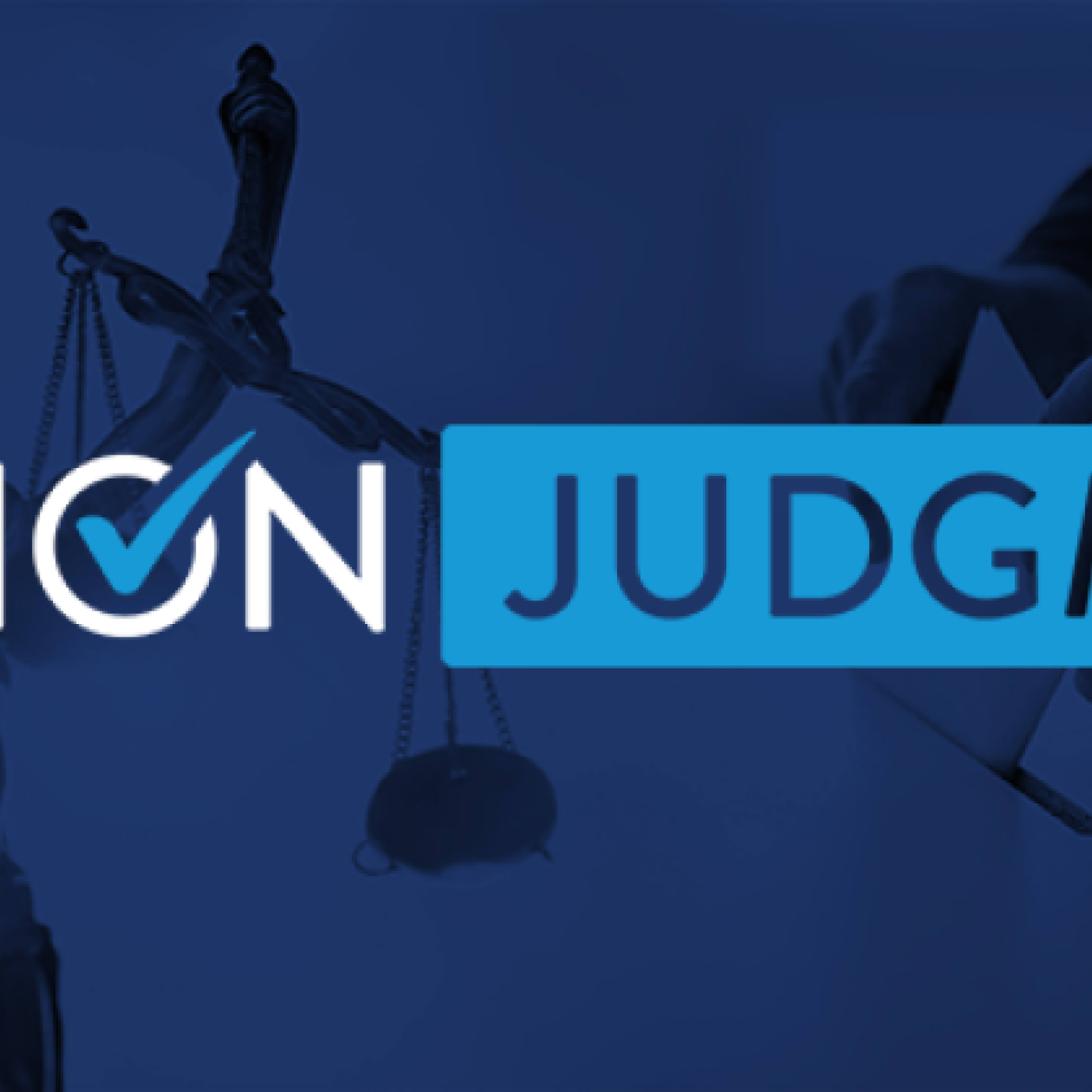 ElectionJudgments.org logo in color against a dark blue background with dark figures.