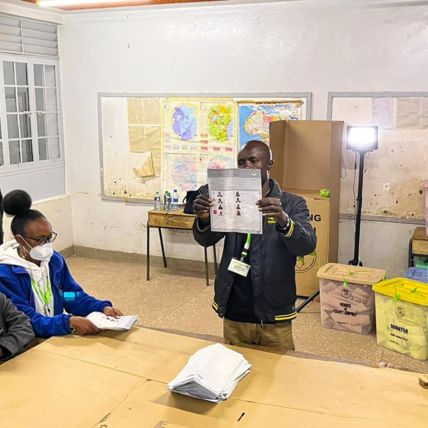 Election workers in Kenya