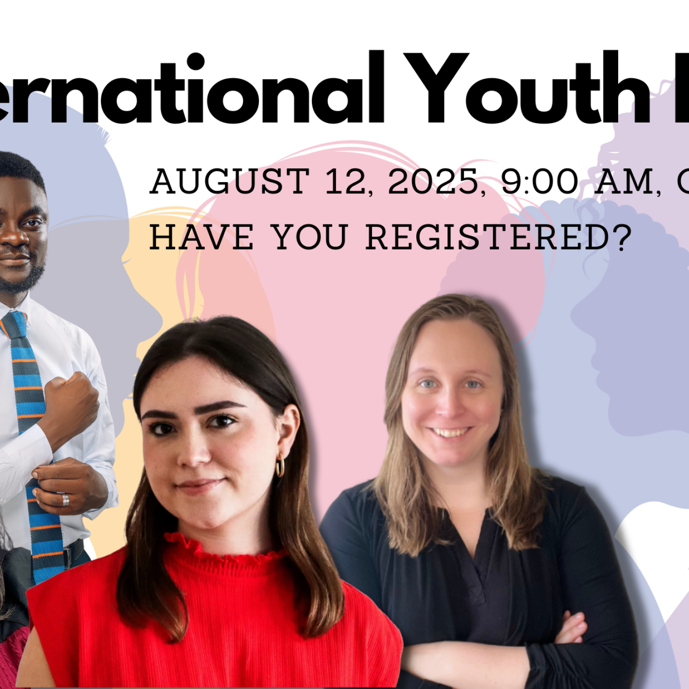 A group of young people under the words "International Youth Day"